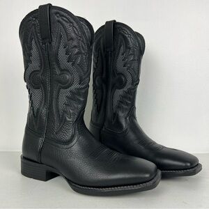 Ariat Solado VentTEK Western Performance Boots Black Broad Square Toe Sz 10.5 D